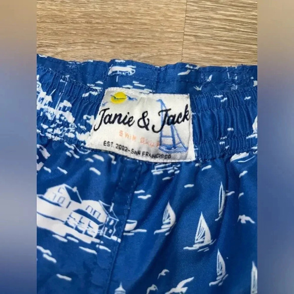 Janie and Jack swimsuit shorts trunks toddler boy sailboats - Picture 4 of 7